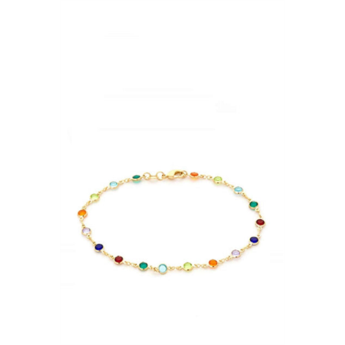 Liv Oliver 18k gold multi color gemstone bracelet