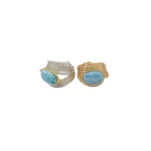 A Blonde and Her Bag torrey ring in larimar- 14k gold fill / sterling silver