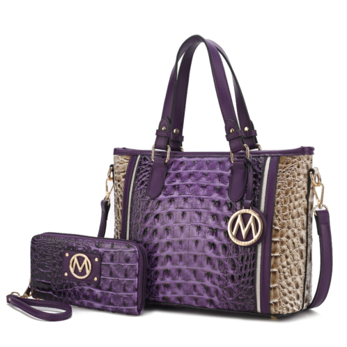 MKF Collection by Mia k. lizza croco embossed tote handbag for women