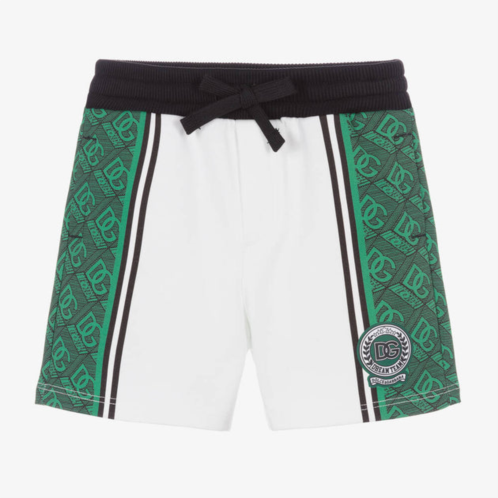 Dolce & Gabbana white & green dg shorts