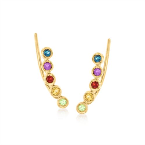 RS Pure by ross-simons multi-gemstone ear climbers in 14kt yellow gold
