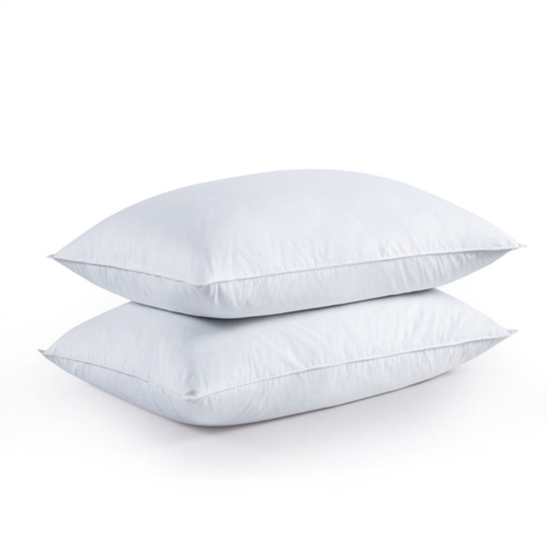 Puredown peace nest set of 2 feather down bed pillows w/ 100% cotton cover