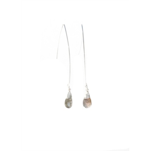 A Blonde and Her Bag jill long wire drop earring in labradorite