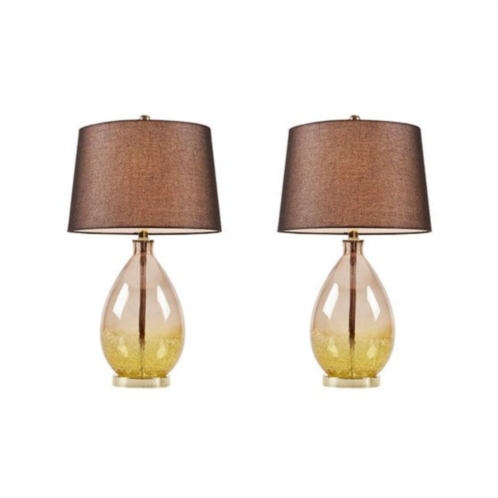 Home Outfitters gold glass table lamp - 2pc set , great for bedroom, living room, transitional