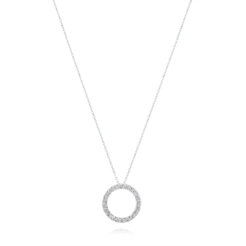 Diana M. 14kt white gold diamond circle hoop pendant with 0.50 cts tw