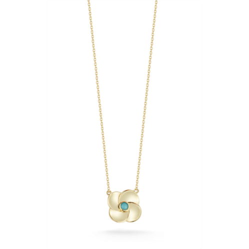 Ember Fine Jewelry 14k gold & turquoise flower necklace