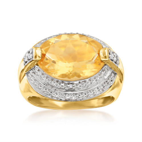 Ross-Simons citrine ring with white topaz accents in 18kt gold over sterling