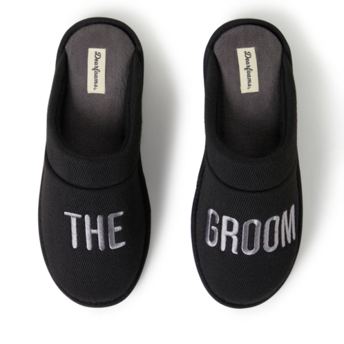 Dearfoams mens groom/groomsmen giftable wedding scuff slipper