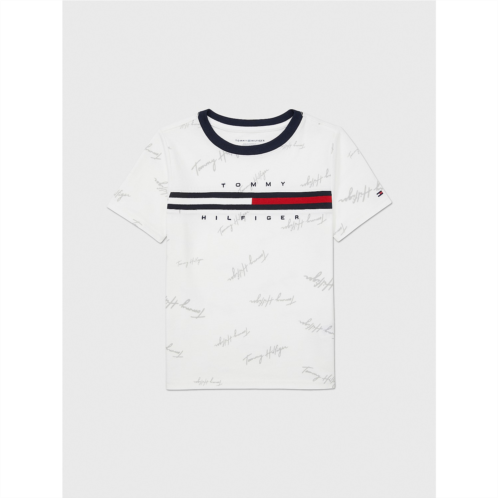 TOMMY HILFIGER Kids Signature Flag Stripe Logo T-Shirt