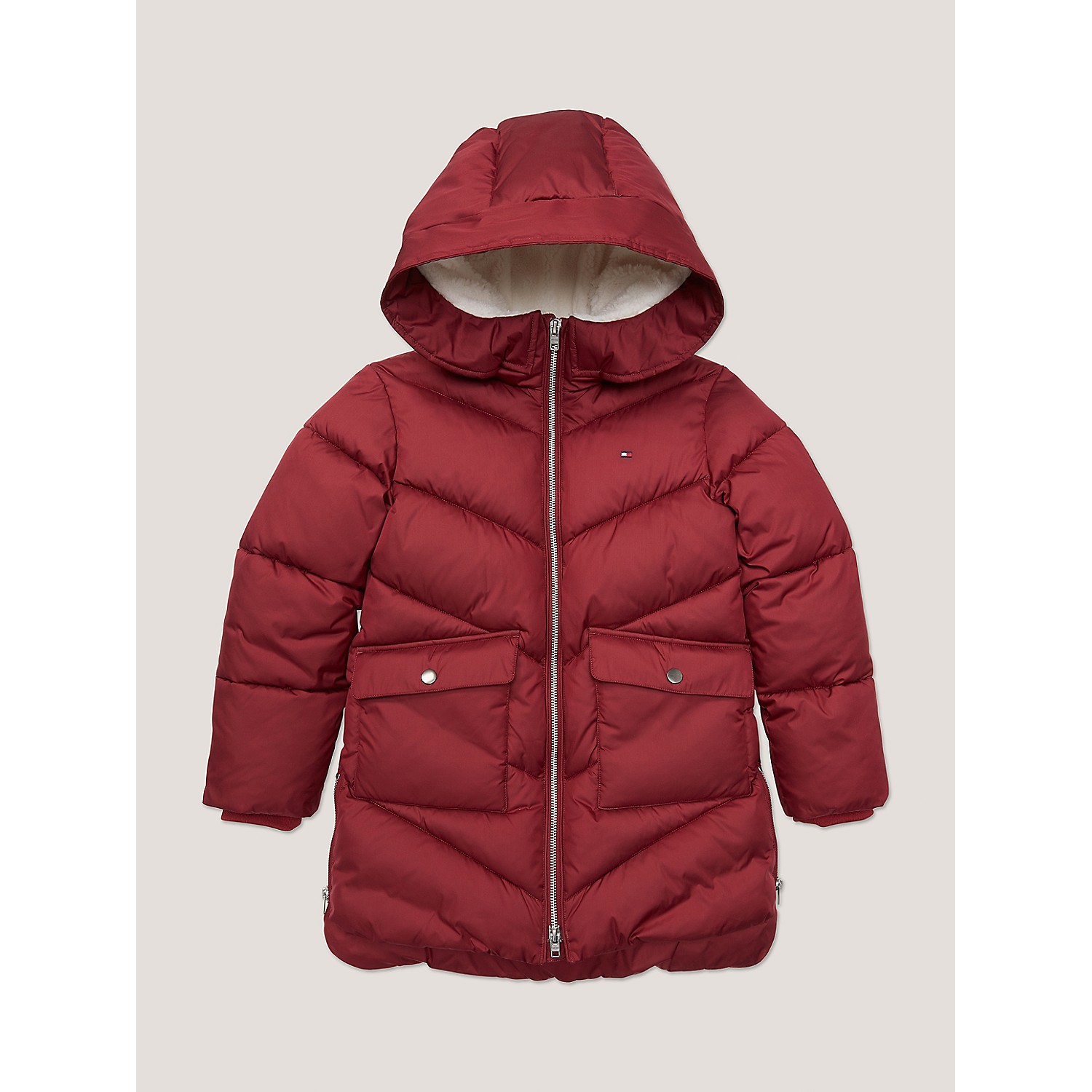 TOMMY HILFIGER Kids Teddy-Lined Long Puffer