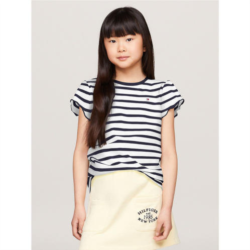 TOMMY HILFIGER Kids Stripe Ruffle-Sleeve T-Shirt