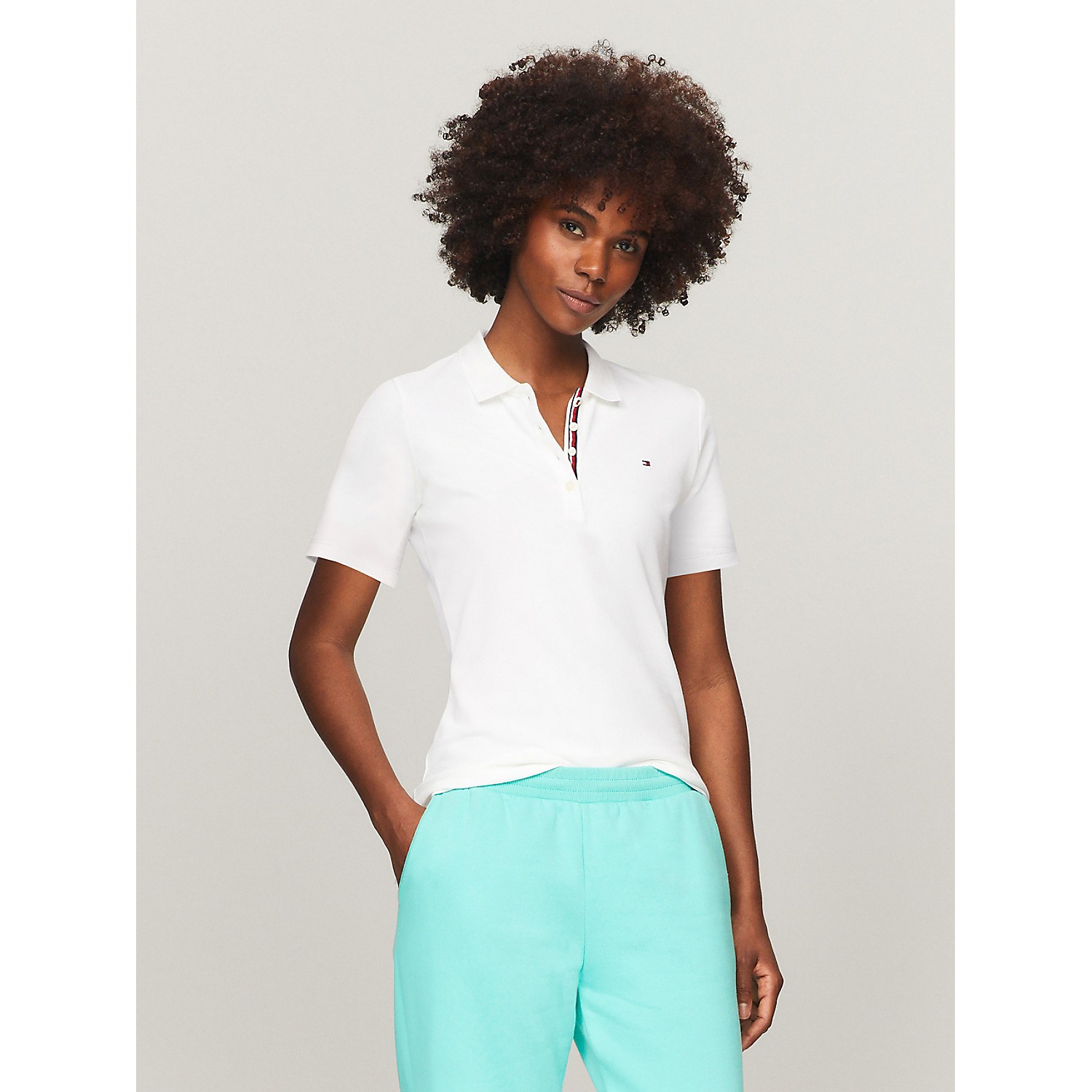 TOMMY HILFIGER Solid Stretch Cotton Polo