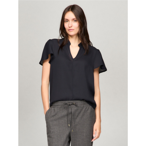 TOMMY HILFIGER Relaxed Fit Flounce-Sleeve Top