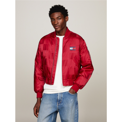 TOMMY HILFIGER Jacquard Check Boxy Bomber Jacket