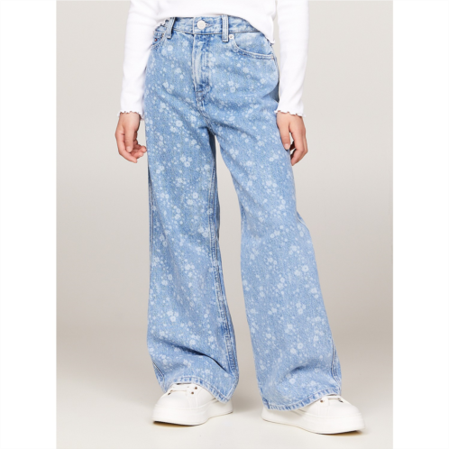 TOMMY HILFIGER Kids Allover Faded Flower Wide-Leg Jean