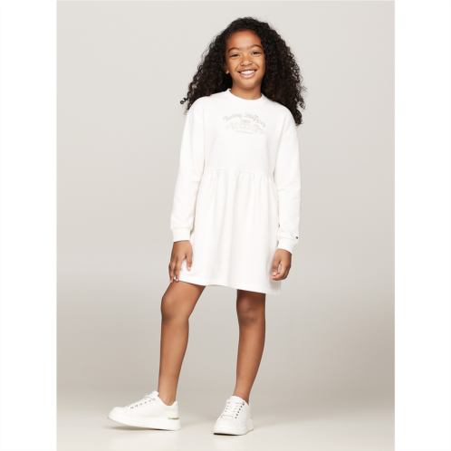 TOMMY HILFIGER Kids Embroidered Logo Sweatshirt Dress