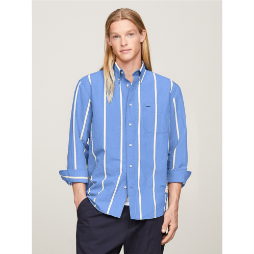 TOMMY HILFIGER Regular Fit Stripe Cotton Linen Shirt