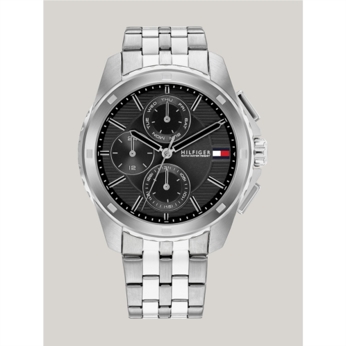 TOMMY HILFIGER 44MM Multifunction Black Dial Watch