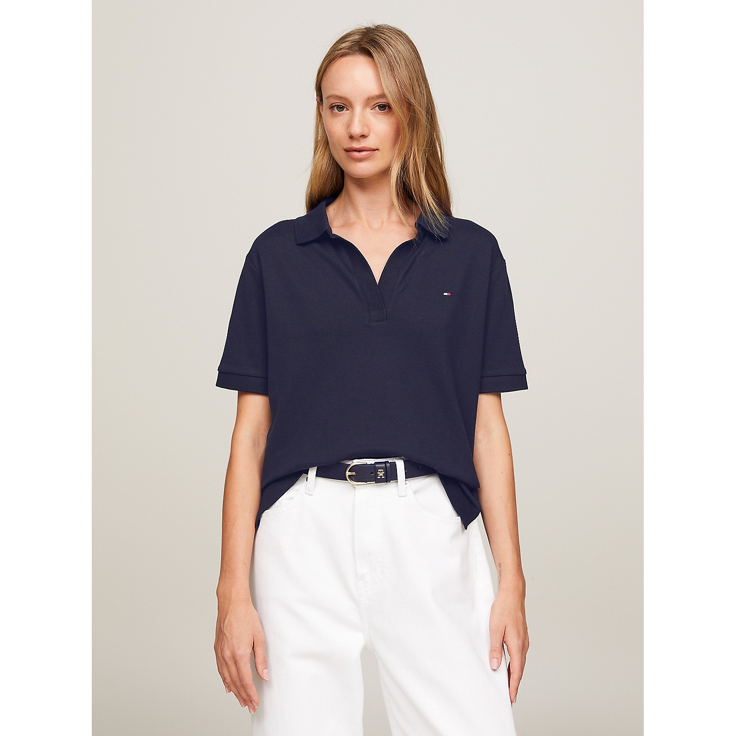TOMMY HILFIGER Relaxed Fit Open Placket Polo
