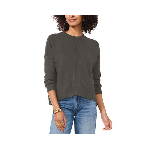 Vince Camuto Womens Ribbed Crewneck Long-Sleeve Sweater