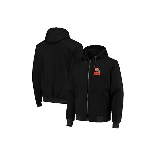 Dunbrooke Mens Black Cleveland Browns Craftsman Thermal-Lined Full-Zip Hoodie