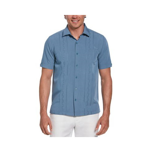 Cubavera Mens Short Sleeve Button-Front Wide-Panel Embroidered Shirt