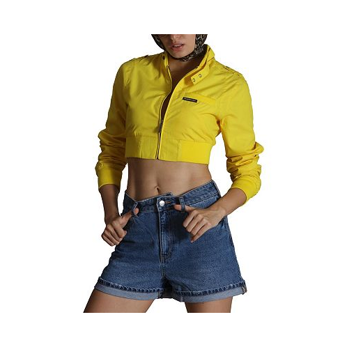 Members Only Womens Mini Cropped Racer Jacket