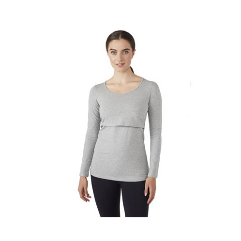 Modern Eternity Maternity Maternity Charlotte Long Sleeves Round Neck Nursing Top