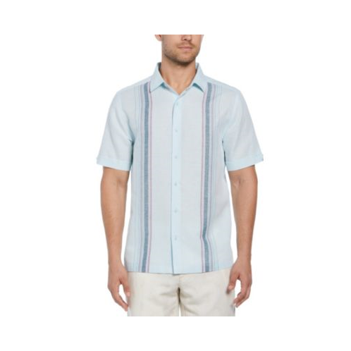 Cubavera Mens Regular-Fit Multicolor Panel Linen Shirt