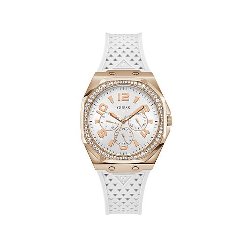 GUESS Womens Analog White Silicone Watch 39mm