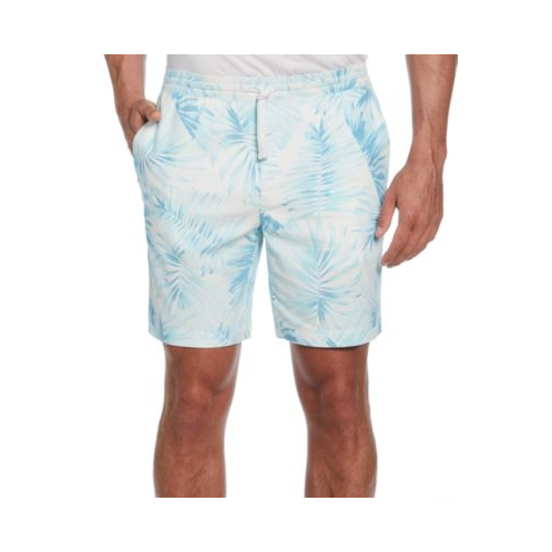 Cubavera Mens Palm Print Drawstring 8 Shorts