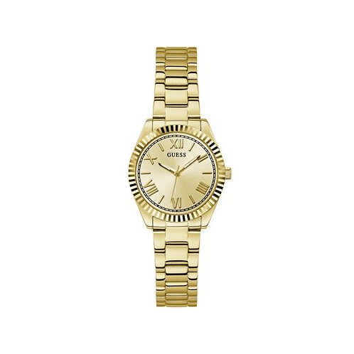 GUESS Womens Analog Gold-Tone Stainless Steel Watch 30mm