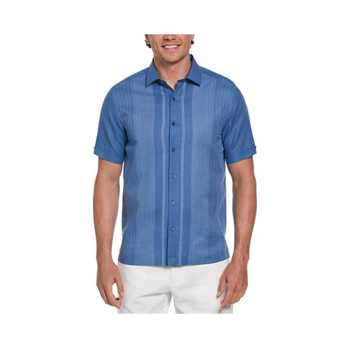 Cubavera Mens Linen-Blend Gradient Panel Shirt