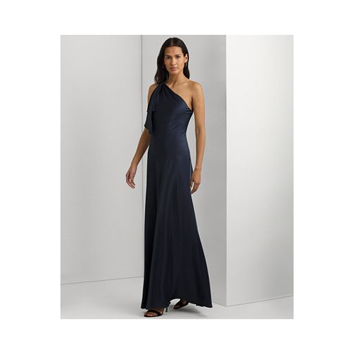 POLO RALPH LAUREN Womens One-Shoulder Satin Gown