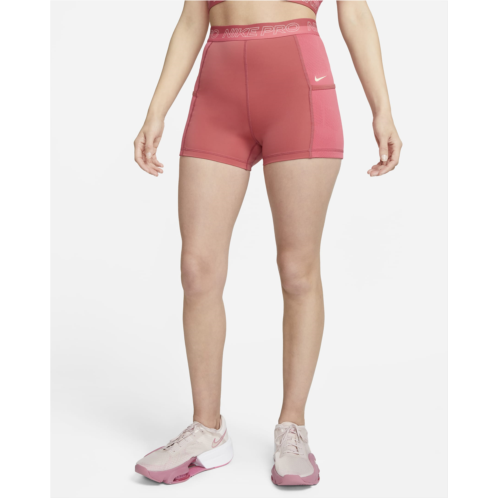 Nike Pro Womens High-Waisted 3 Training Shorts with Pockets