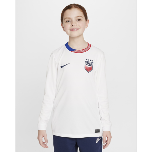 USWNT 2024 Stadium Home Big Kids Nike Dri-FIT Soccer Long-Sleeve Replica Jersey