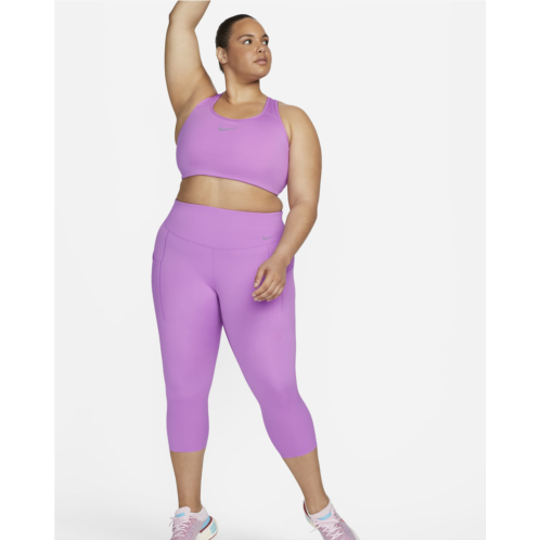Nike Go Womens Firm-Support High-Waisted Cropped Leggings with Pockets (Plus Size)
