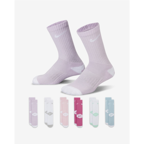 Nike Dri-FIT Smiley Little Kids Crew Socks (6 Pairs)
