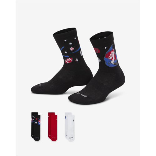 Nike Dri-FIT Little Kids Boxy Crew Socks (3 Pairs)