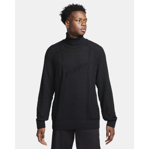 Nike Life Mens Cable Knit Turtleneck Sweater