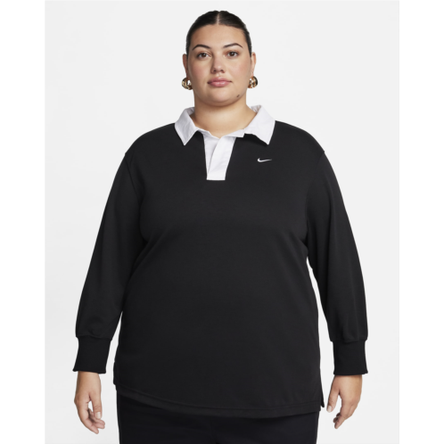 Nike Sportswear Essential Womens Oversized Long-Sleeve Polo (Plus Size)
