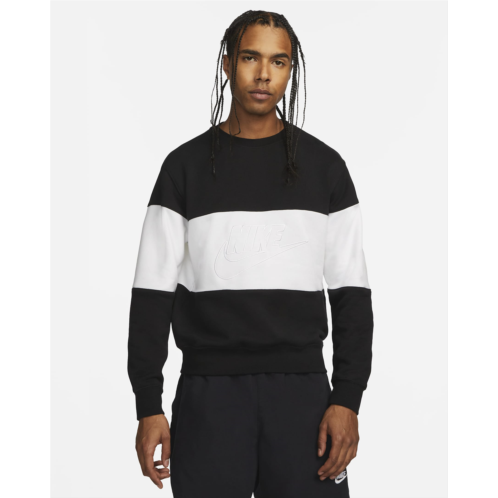 Nike Club Mens French Terry Color-Blocked Crew