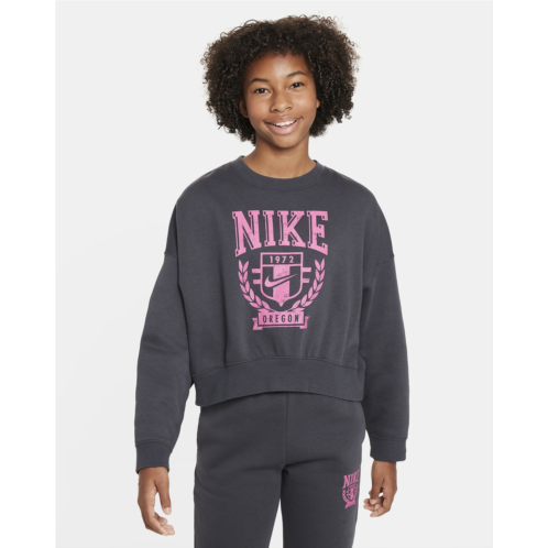 Nike Sportswear Big Kids (Girls) Oversized Fleece Crew-Neck Sweatshirt
