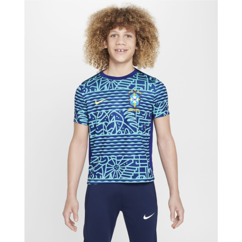 Brazil Academy Pro Big Kids Nike Dri-FIT Soccer Pre-Match Short-Sleeve Top