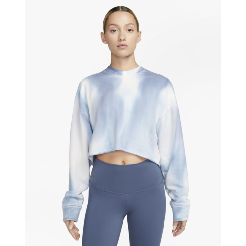 Nike Yoga Luxe Womens Cropped Crew-Neck Fleece Sweatshirt