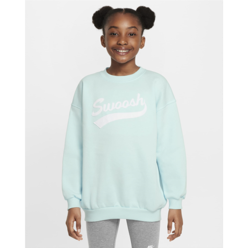 Nike Sportswear Club Fleece Big Kids (Girls) Oversized Crew-Neck Sweatshirt