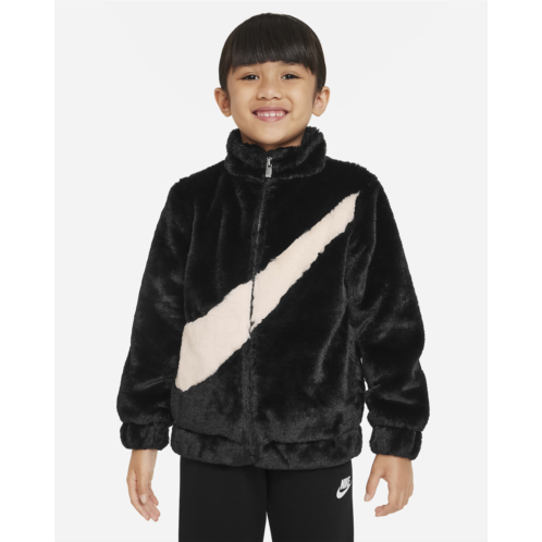 Nike Little Kids Swoosh Faux Fur Jacket