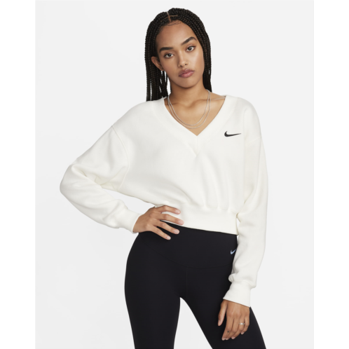 Nike Sportswear Phoenix Fleece Womens Cropped V-Neck Top