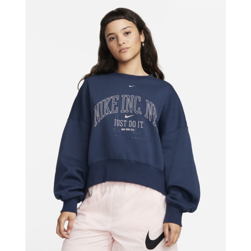 Nike Sportswear Phoenix Fleece Womens Over-Oversized Crew-Neck Graphic Sweatshirt