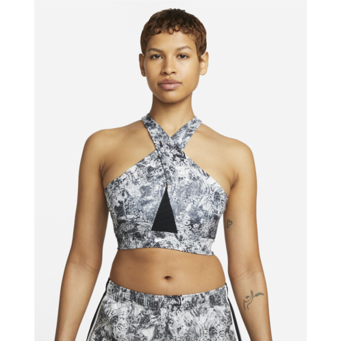 Nike Swoosh Wrap Womens Medium-Support 1-Piece Pad Printed Sports Bra